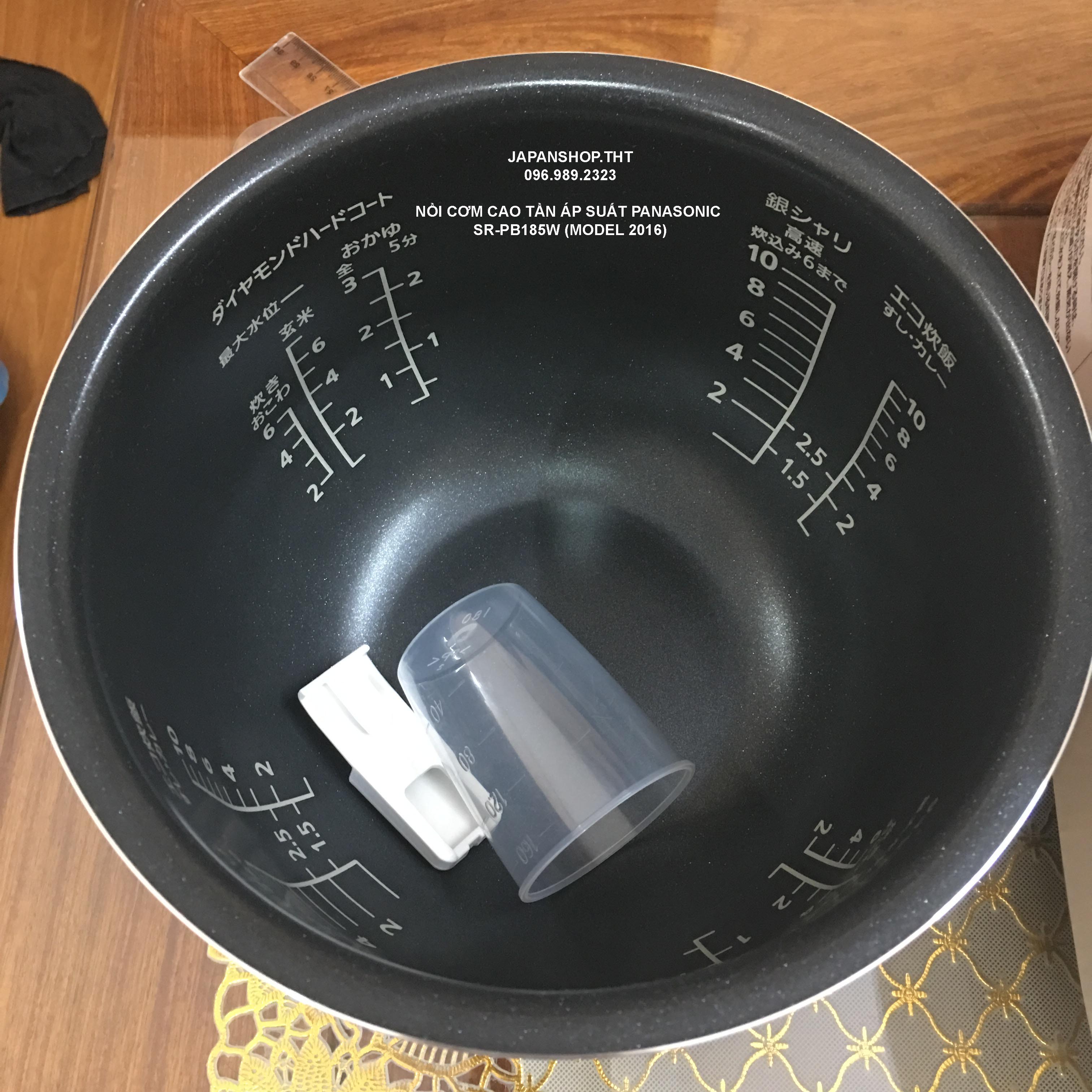 Click để xem ảnh lớn NỒI CƠM CAO TẦN ÁP SUẤT PANASONIC SR-PB185-W