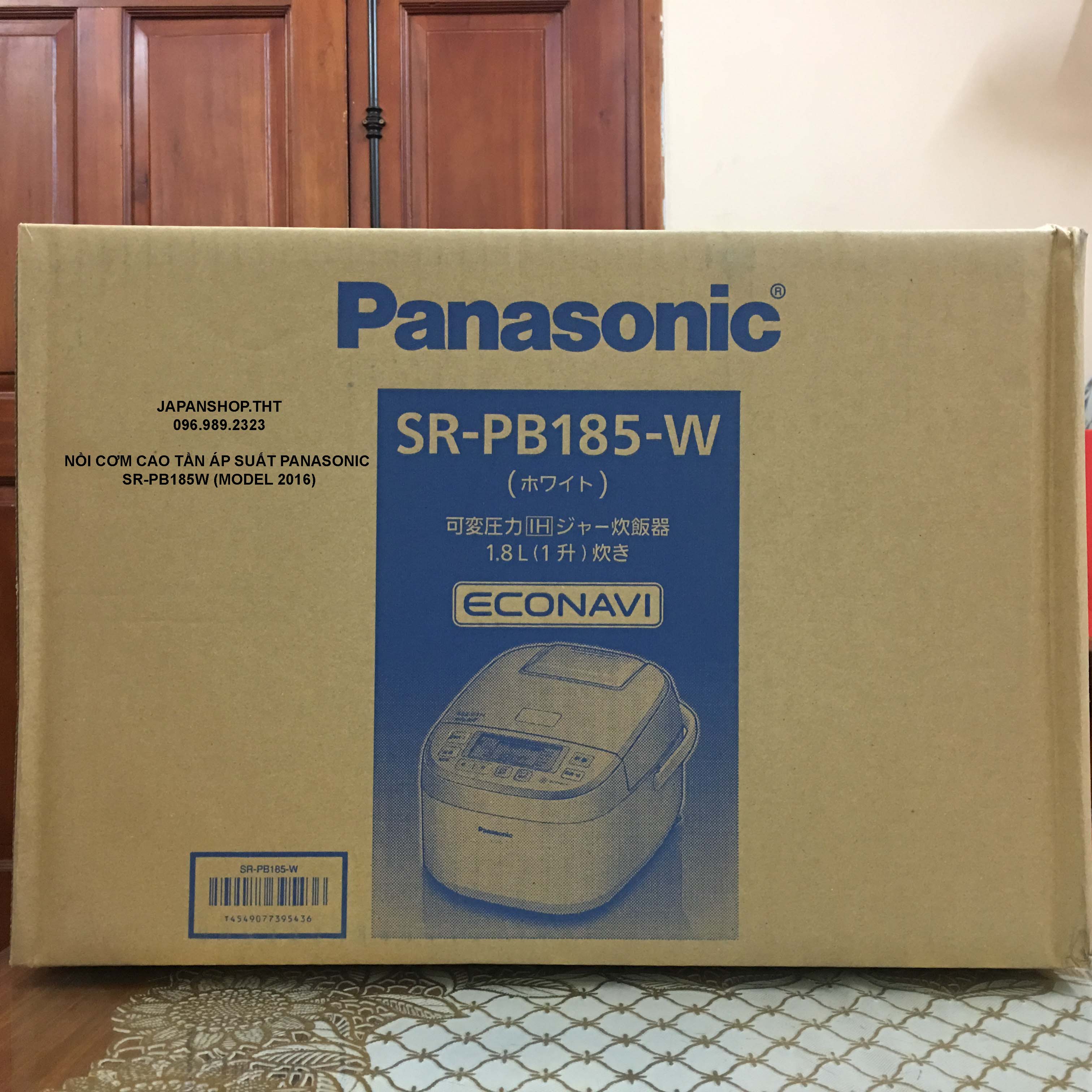 Click để xem ảnh lớn NỒI CƠM CAO TẦN ÁP SUẤT PANASONIC SR-PB185-W