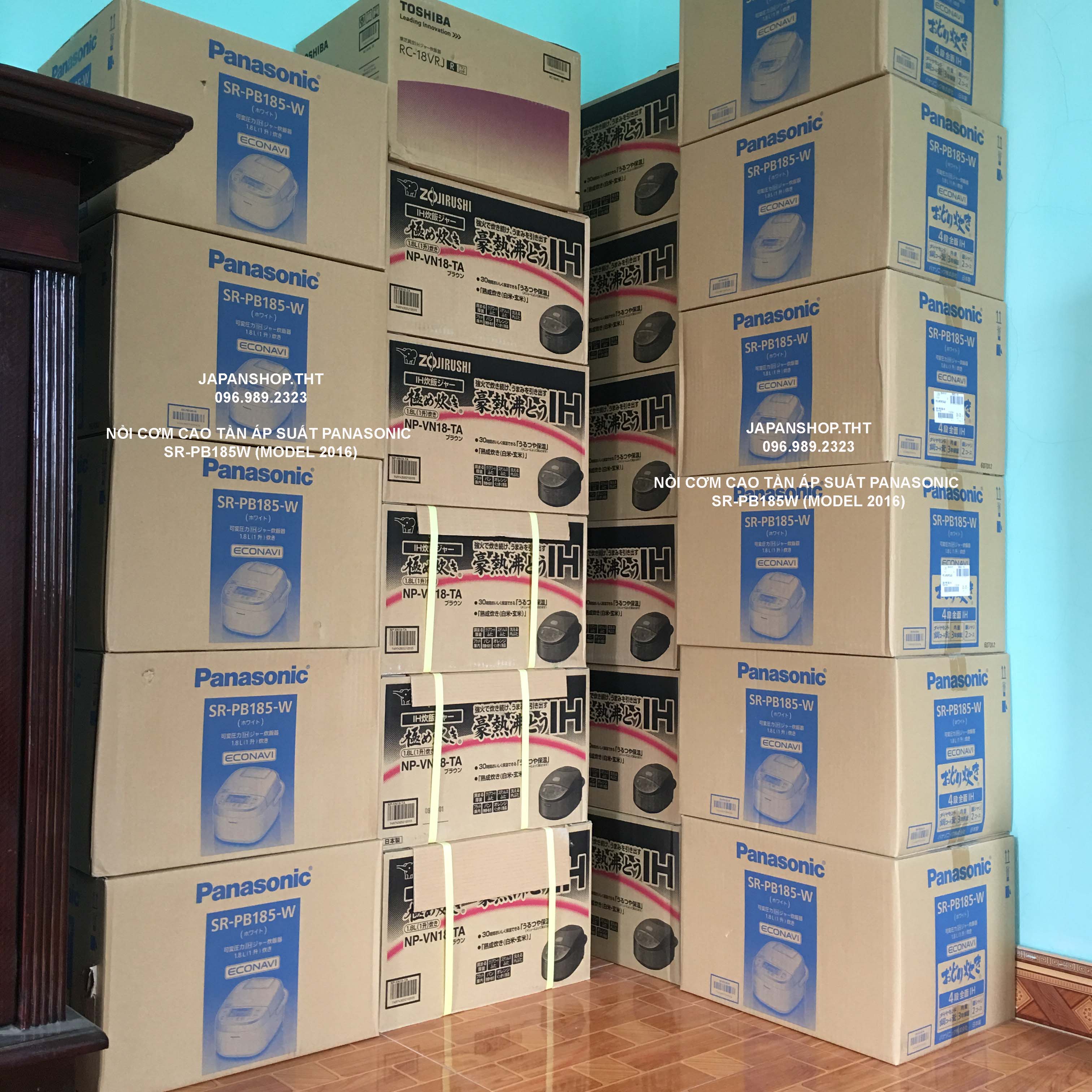 Click để xem ảnh lớn NỒI CƠM CAO TẦN ÁP SUẤT PANASONIC SR-PB185-W