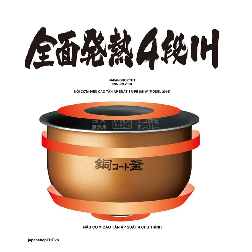 Click để xem ảnh lớn NỒI CƠM CAO TẦN ÁP SUẤT PANASONIC SR-PB185-W